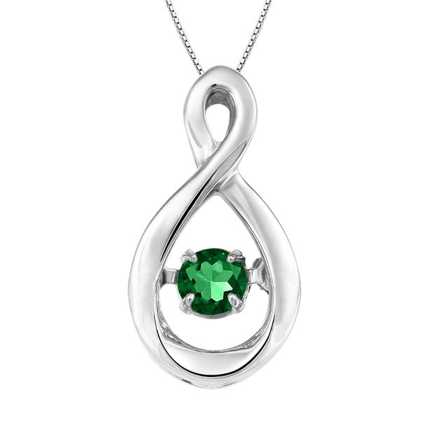 Emerald Infinity Dazzling Silver Pendant 18