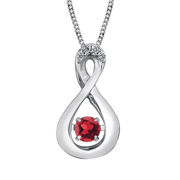 3.00MM ROUND GARNET WITH DIAMONDS INFINITY 10KT WHITE GOLD 