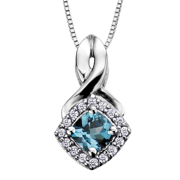 BLUE TOPAZ AND DIAMONDS NECKLACE 10KT Taylors Jewellers Alliston, ON