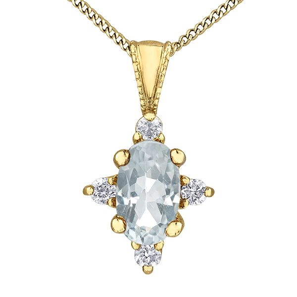 10Kt Yellow Gold White Topaz & Diamond Pendant Taylors Jewellers Alliston, ON