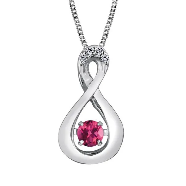 3.00MM ROUND PINK TOPAZ  WITH DIAMONDS INFINITY 10KT WHITE GOLD 