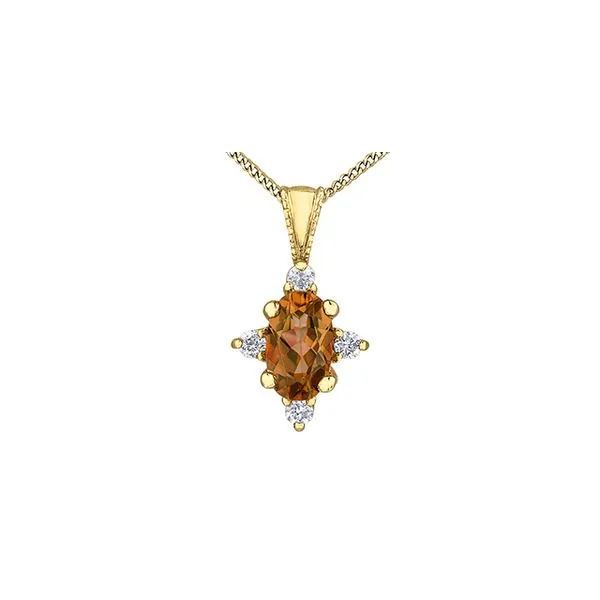 10Kt Yellow Gold Citrine & Diamond Pendant Taylors Jewellers Alliston, ON