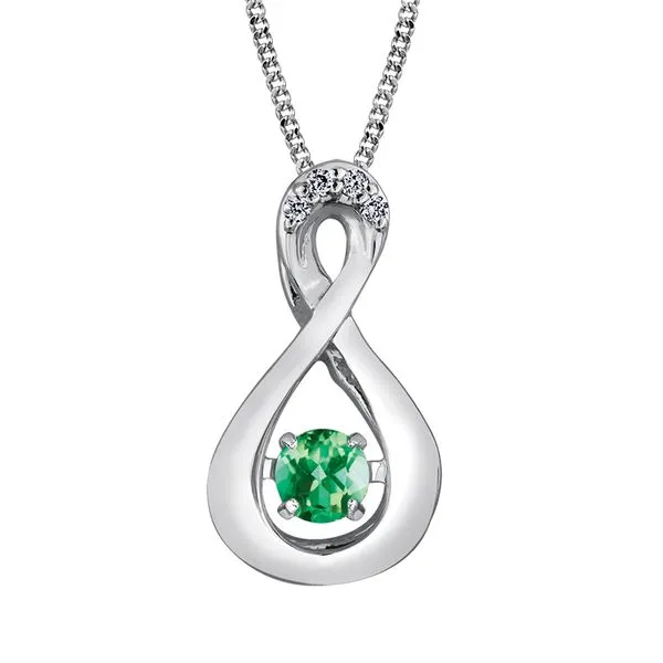 10kt White Gold Pulse Emerald & 0.01cttw Diamond Necklace Taylors Jewellers Alliston, ON