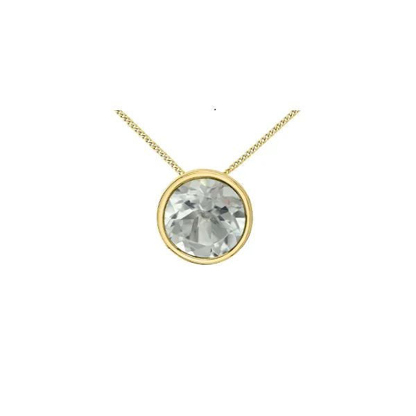 Bezel Set White Topaz Pendant Taylors Jewellers Alliston, ON