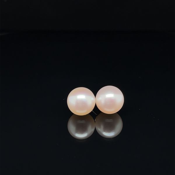 8-8.5MM Fresh Water Pearl Stud Earrings 14KT White Gold Taylors Jewellers Alliston, ON