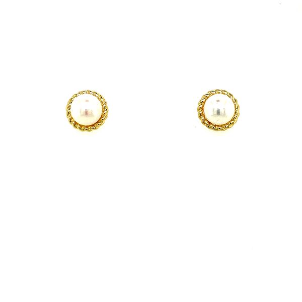 10K Yellow Pearl Studs with Twist Detail Taylors Jewellers Alliston, ON