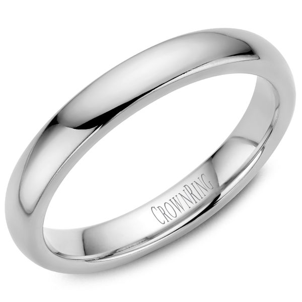 14KT  TRADITIONAL WHITE GOLD BAND  -3MM WIDE -DOME -LIGHT HIGH POLISH     SIZE 6 Taylors Jewellers Alliston, ON