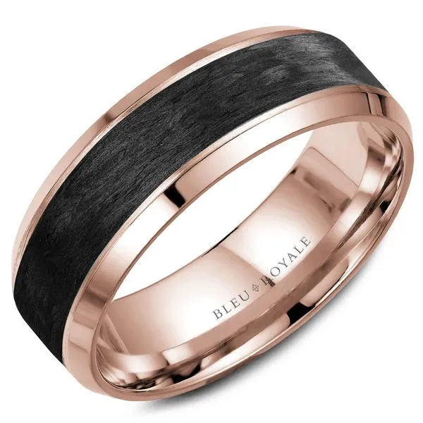 Bleu Royale RYL-064R75-M10 14KT ROSE GOLD & BLACK CARBON BAND SIZE 11 Taylors Jewellers Alliston, ON