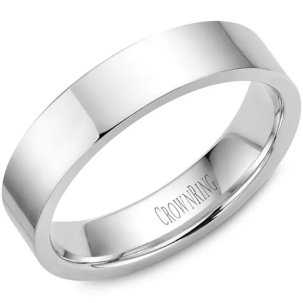 10K White Gold Comfort Fit Band - 5.5mm Flat, Sandpaper Finish Taylors Jewellers Alliston, ON