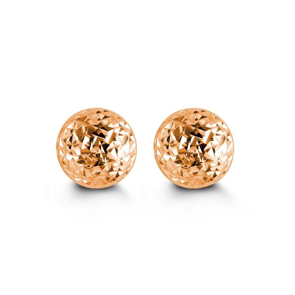 10MM 10KT ROSE GOLD DIAMOND CUT BALL STUD EARRINGS Taylors Jewellers Alliston, ON