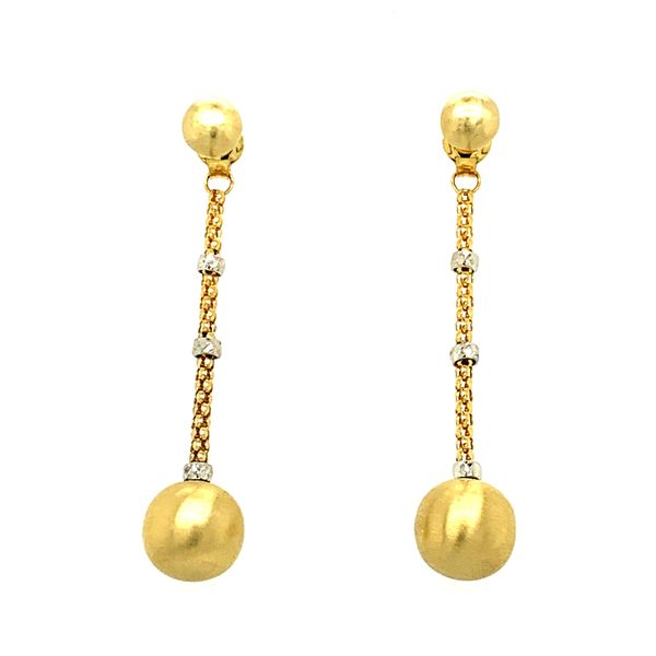 14K Yellow Gold Sphere Dangle Earrings Taylors Jewellers Alliston, ON