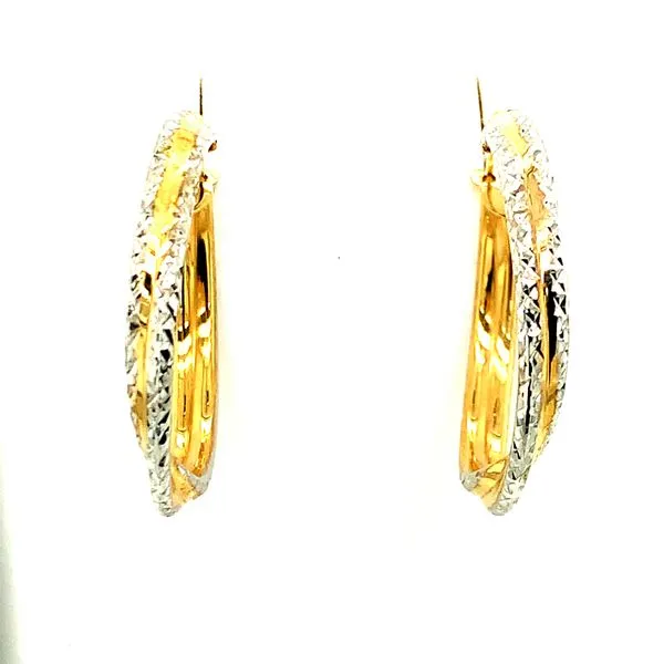 10KT Two-Tone Yellow & White Gold Hoop Earring Taylors Jewellers Alliston, ON