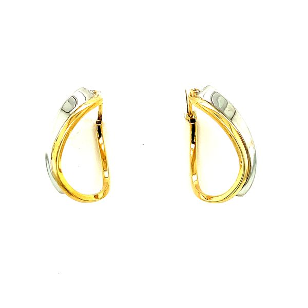 10KT Two-Tone Yellow & White Gold Hoop Earrings Taylors Jewellers Alliston, ON