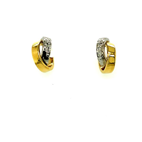 10KT YELLOW AND WHITE GOLD DOUBLE HOOP EARRINGS Taylors Jewellers Alliston, ON