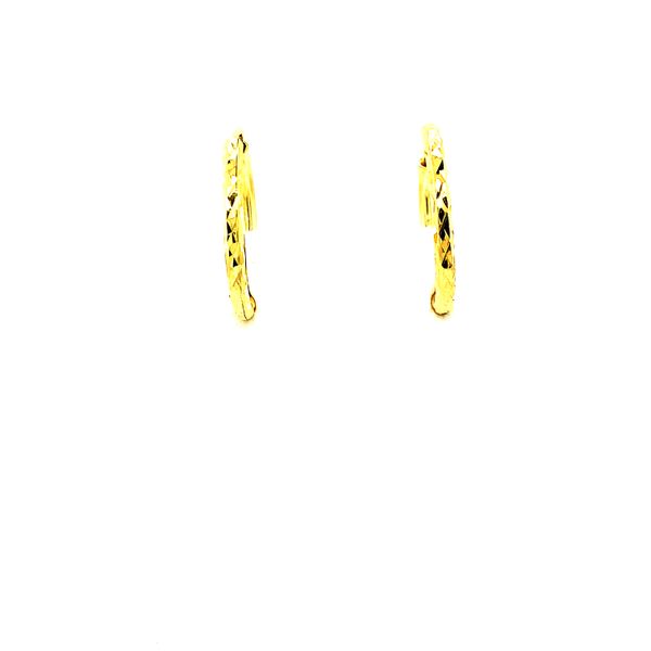 15MM DAZZLES 10KT YELLOW DIAMOND CUT HOOP EARRINGS Image 2 Taylors Jewellers Alliston, ON