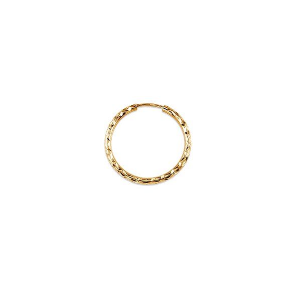 10KT Yellow Gold Diamond Cut 19mm Hoop Earrings Taylors Jewellers Alliston, ON