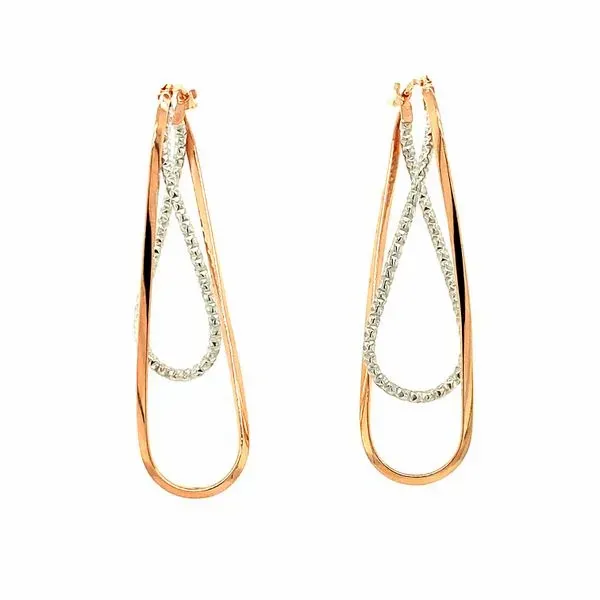 10KT TWO-TONE ROSE & WHITE GOLD EARRINGS Taylors Jewellers Alliston, ON