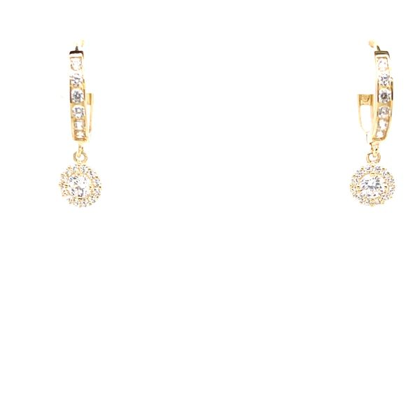 LUX 10KT YELLOW GOLD WITH CUBIC ZIRCONIA DANGLE EARRINGS Taylors Jewellers Alliston, ON