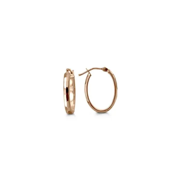 10KT  ROSE GOLD HAMMERED HOOP EARRINGS Taylors Jewellers Alliston, ON