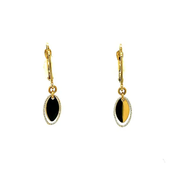 10KT YELLOW & WHITE GOLD DANGLE EARRINGS Taylors Jewellers Alliston, ON