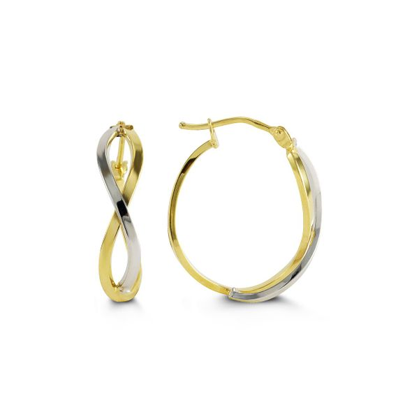 GOLD TWIST EARRINGS 10KT YELLOW AND WHITE Taylors Jewellers Alliston, ON