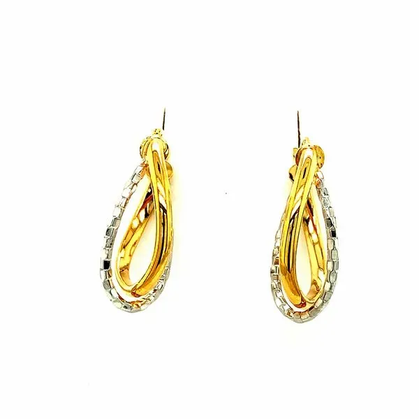 10KT YELLOW & WHITE GOLD HOOP EARRINGS Taylors Jewellers Alliston, ON