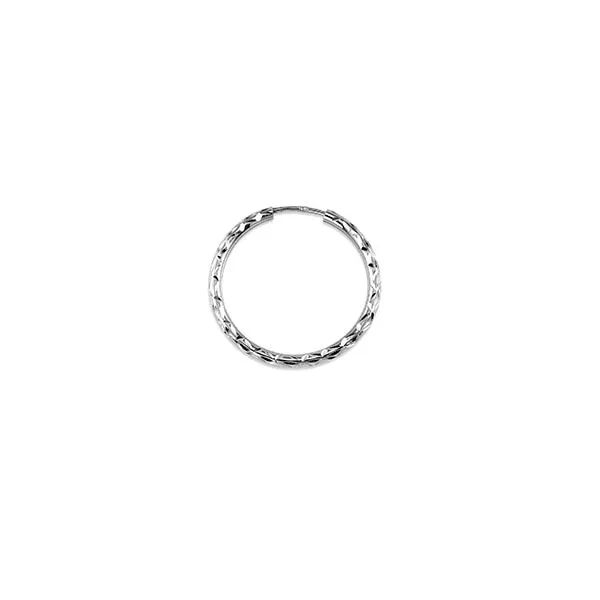 10KT DAZZLES 15MM WHITE GOLD DIAMOND CUT HOOP EARRING Taylors Jewellers Alliston, ON