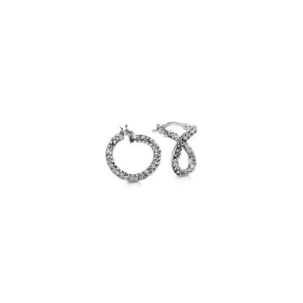 10KT WHITE GOLD WITH CZ TWISTED HOOP EARRINGS 1041C Taylors Jewellers Alliston, ON