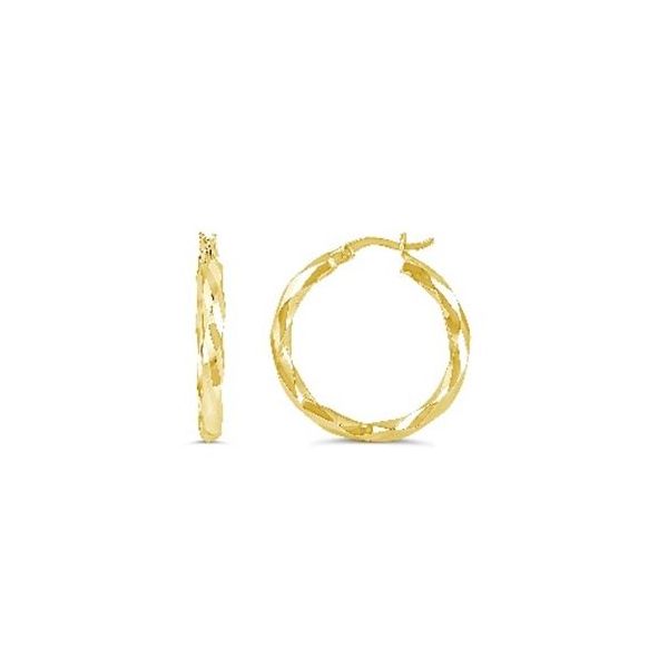 10KT Medium Diamond Cut Hoop Earrings Taylors Jewellers Alliston, ON