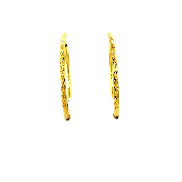 30MM 10KT YELLOW DIAMOND CUT HOOP EARRINGS Taylors Jewellers Alliston, ON