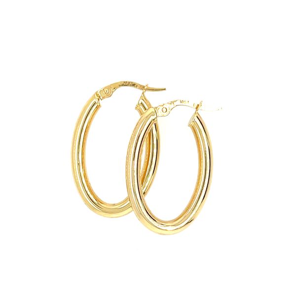 10KT Yellow Gold Oval Hollow Hoops Taylors Jewellers Alliston, ON
