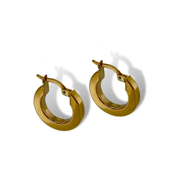 10K Yellow Gold Chunky Box Hollow Hoop Earrings Taylors Jewellers Alliston, ON