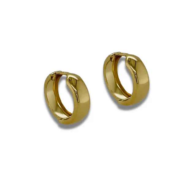 10K Yellow Gold Smooth Small Wide Hoop Earrings | Elegant Jewellery Taylors Jewellers Alliston, ON