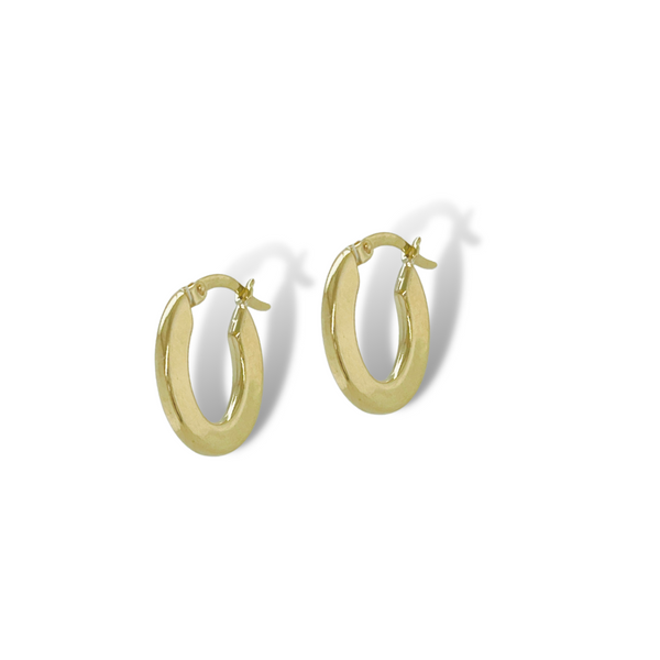 10K Yellow Gold Narrow Thick Smooth Hoop Earrings Taylors Jewellers Alliston, ON