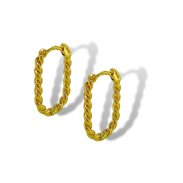 10K Yellow Gold Twisted Wire Oval Hoop Earrings Taylors Jewellers Alliston, ON