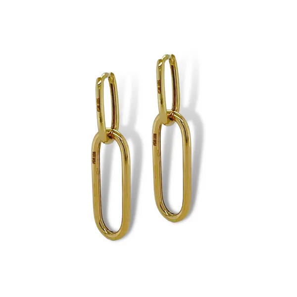 10K Yellow Gold Oval Link Hoop Earrings Taylors Jewellers Alliston, ON