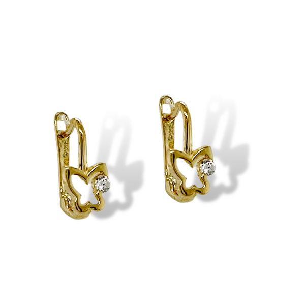 10K Yellow Gold Butterfly Earrings with CZ's Taylors Jewellers Alliston, ON