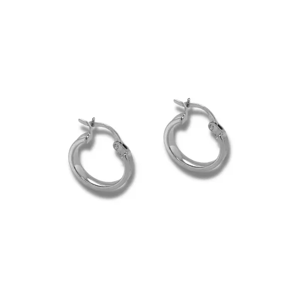 10K White Gold Flat Hollow Hoop Earrings - Lightweight and Stylish Taylors Jewellers Alliston, ON