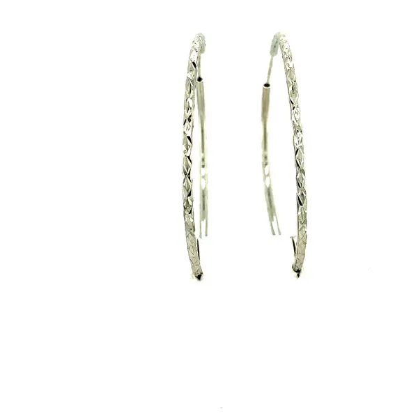 10KT WHITE DIAMOND CUT 45MM HOOP EARRINGS Taylors Jewellers Alliston, ON