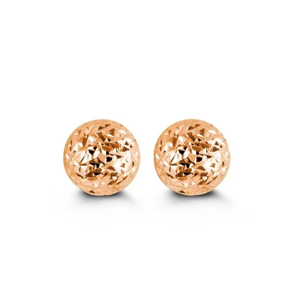 8MM 10KT White Diamond Cut Ball Stud Earrings Taylors Jewellers Alliston, ON