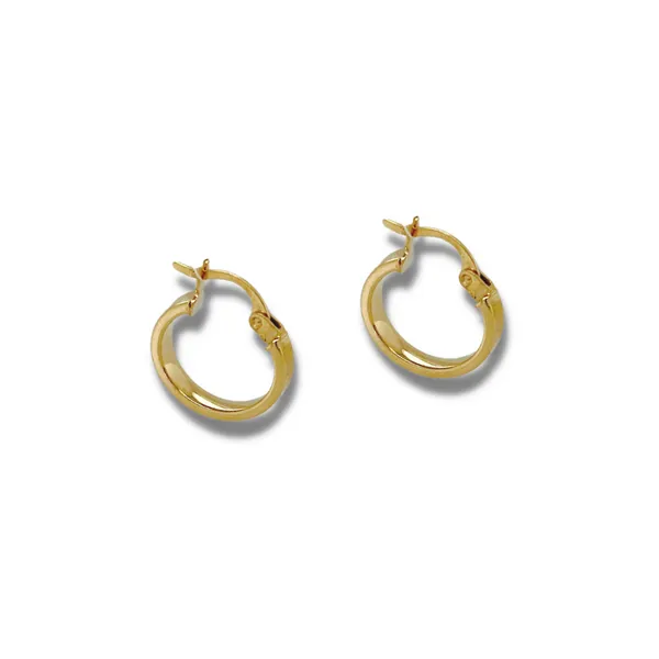 10K Yellow Gold Flat Hollow Hoop Earrings Taylors Jewellers Alliston, ON