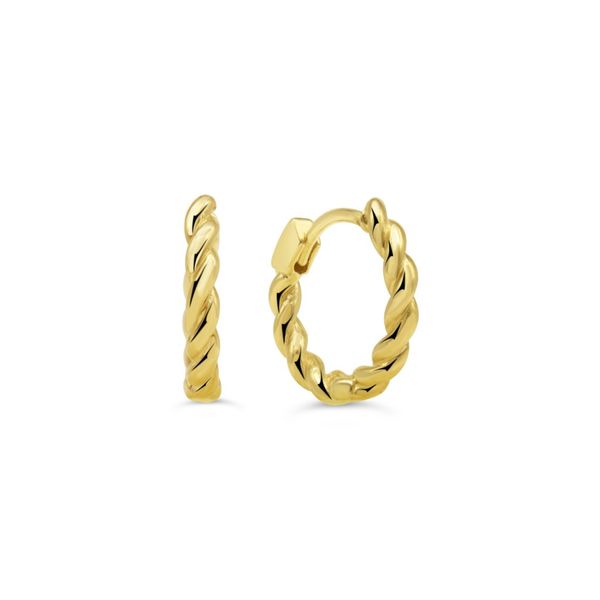 10K Yellow Gold Twisted Hollow Small Hoop Earring Taylors Jewellers Alliston, ON