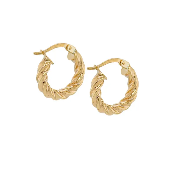 10K Yellow Twisted Hollow Hoop Earrings Taylors Jewellers Alliston, ON