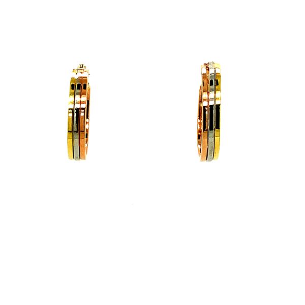 10KT TRI COLOUR YELLOW,ROSE & WHITE GOLDHOOP EARRINGS Taylors Jewellers Alliston, ON