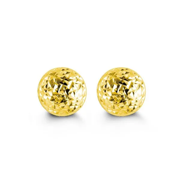 10K YELLOW GOLD  DIAMOND CUT BALL STUD -7MM Taylors Jewellers Alliston, ON