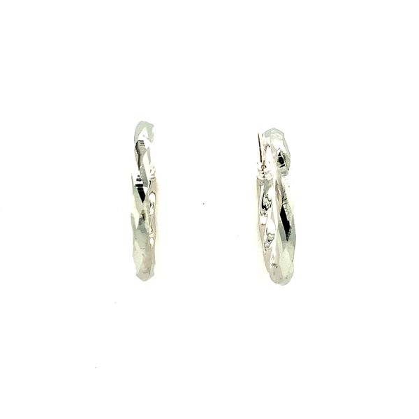 10KT White Gold Twisted Hoop Earrings 1005E Taylors Jewellers Alliston, ON