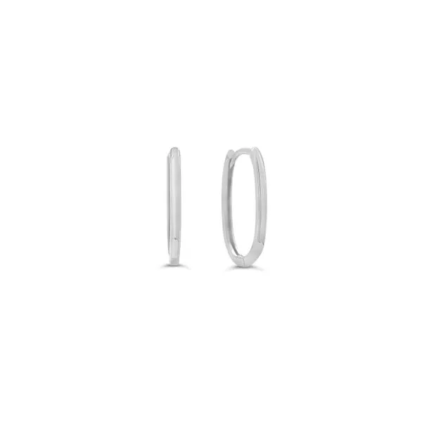 10K White Gold Small Oval Hoop Earrings Taylors Jewellers Alliston, ON