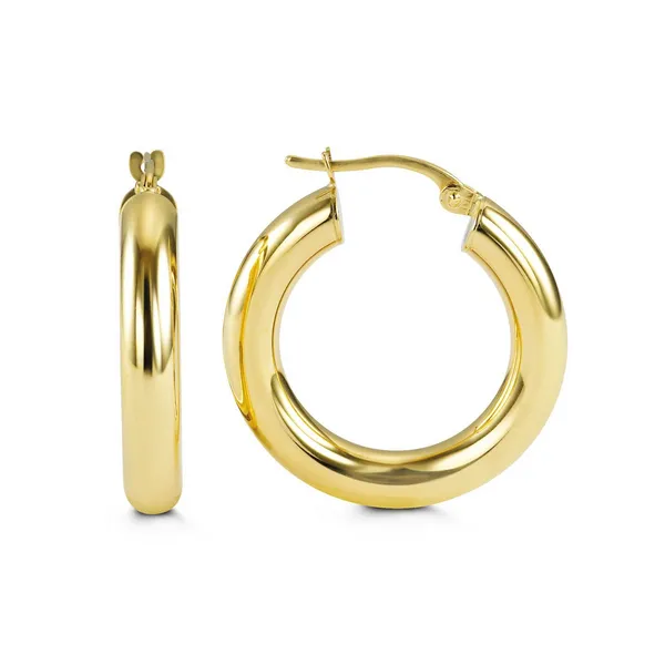 10K Yellow Gold Medium Hollow Hoops Taylors Jewellers Alliston, ON