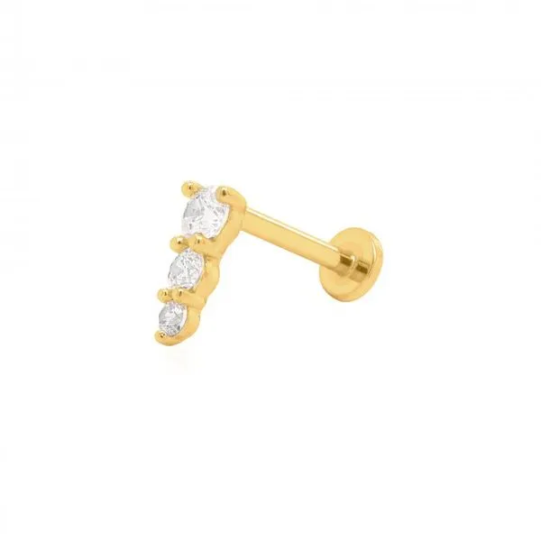14KY Gold Gradual CZ Flat Scewback Single Stud Taylors Jewellers Alliston, ON
