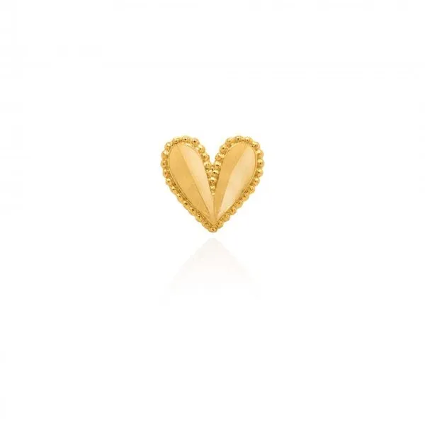 14KY Gold Beaded Border D/C Heart Scewback Single Stud Image 2 Taylors Jewellers Alliston, ON